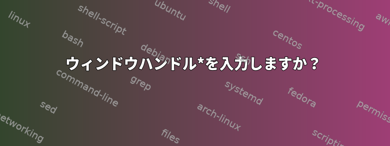 ウィンドウハンドル*を入力しますか？