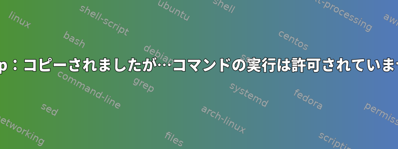 Uucp：コピーされましたが…コマンドの実行は許可されていません