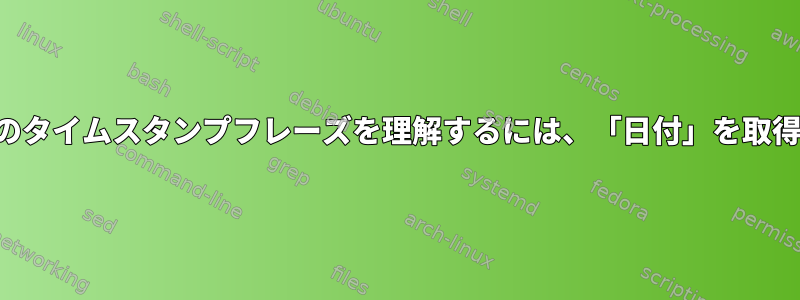 さまざまな言語のタイムスタンプフレーズを理解するには、「日付」を取得してください。