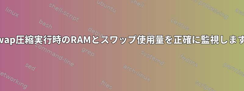 zswap圧縮実行時のRAMとスワップ使用量を正確に監視します。