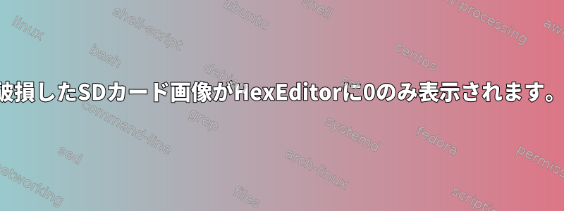 破損したSDカード画像がHexEditorに0のみ表示されます。