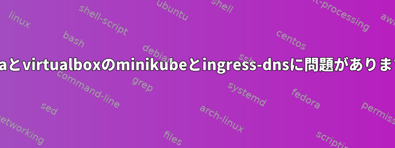 Fedoraとvirtualboxのminikubeとingress-dnsに問題がありますか？