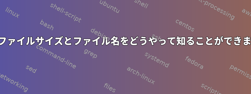 正確なファイルサイズとファイル名をどうやって知ることができますか？