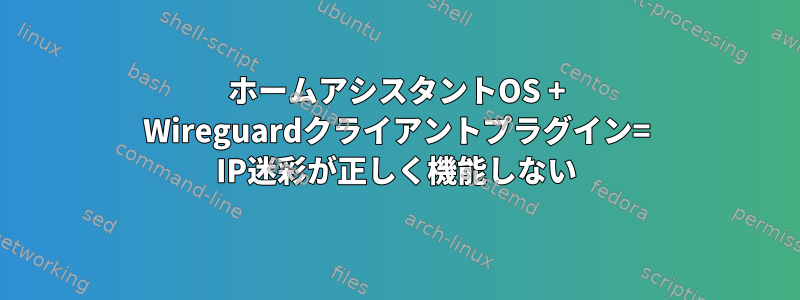 ホームアシスタントOS + Wireguardクライアントプラグイン= IP迷彩が正しく機能しない