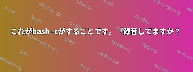 これがbash -cがすることです。「録音してますか？