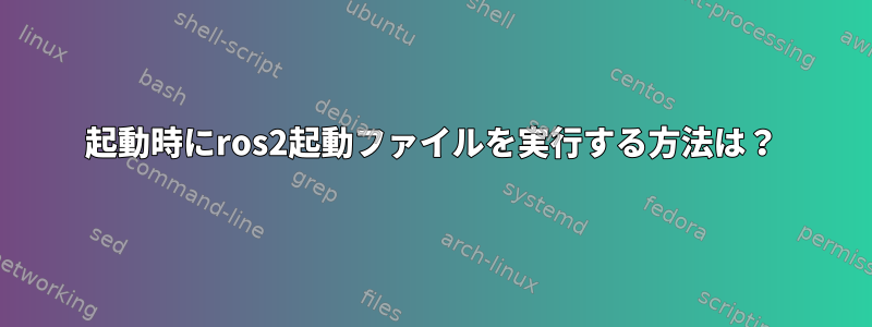 起動時にros2起動ファイルを実行する方法は？