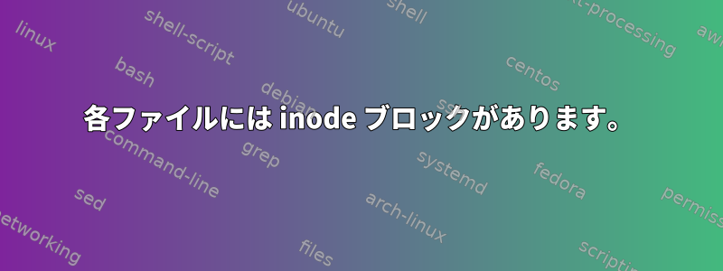 各ファイルには inode ブロックがあります。