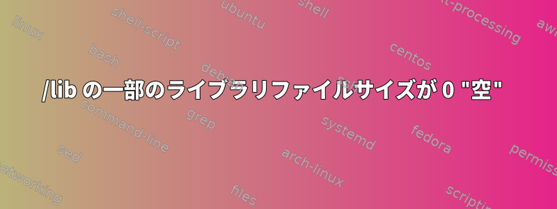 /lib の一部のライブラリファイルサイズが 0 "空"