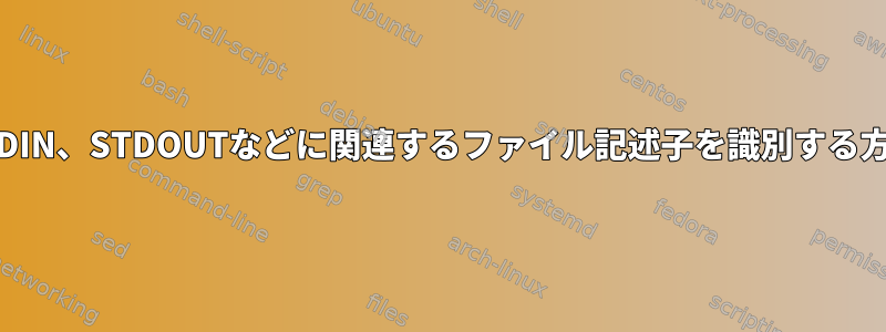 STDIN、STDOUTなどに関連するファイル記述子を識別する方法