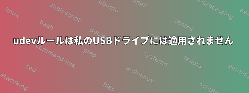 udevルールは私のUSBドライブには適用されません