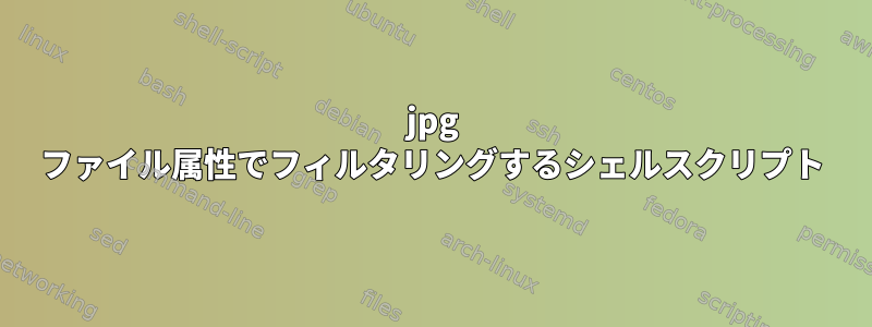 jpg ファイル属性でフィルタリングするシェルスクリプト