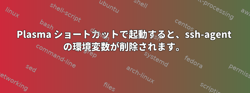 Plasma ショートカットで起動すると、ssh-agent の環境変数が削除されます。