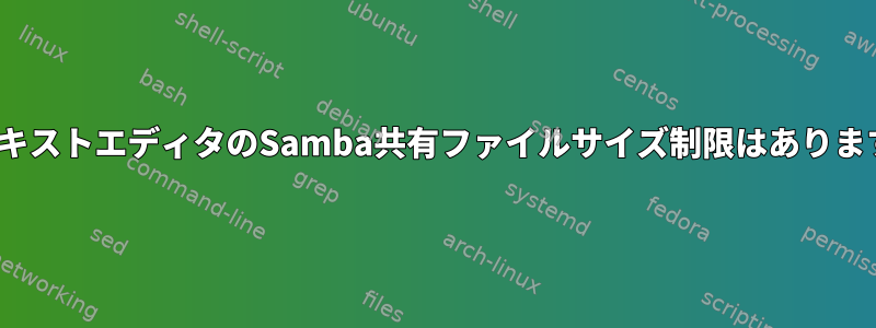 GUIテキストエディタのSamba共有ファイルサイズ制限はありますか？