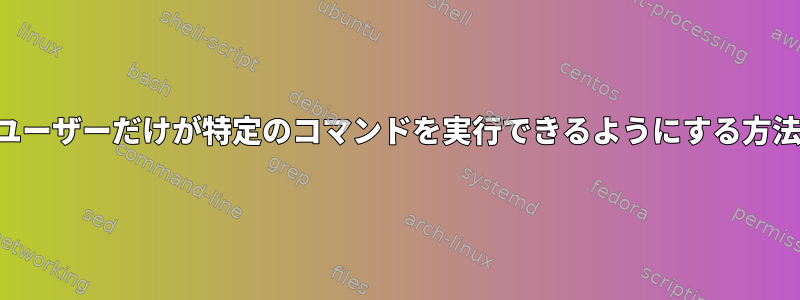 1人のユーザーだけが特定のコマンドを実行できるようにする方法は？