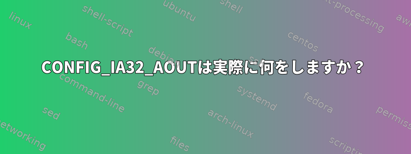 CONFIG_IA32_AOUTは実際に何をしますか？