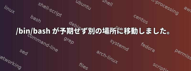 /bin/bash が予期せず別の場所に移動しました。