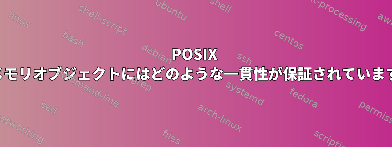 POSIX 共有メモリオブジェクトにはどのような一貫性が保証されていますか？