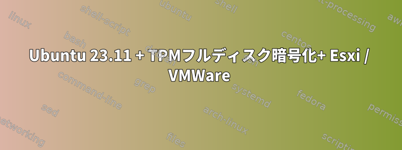 Ubuntu 23.11 + TPMフルディスク暗号化+ Esxi / VMWare