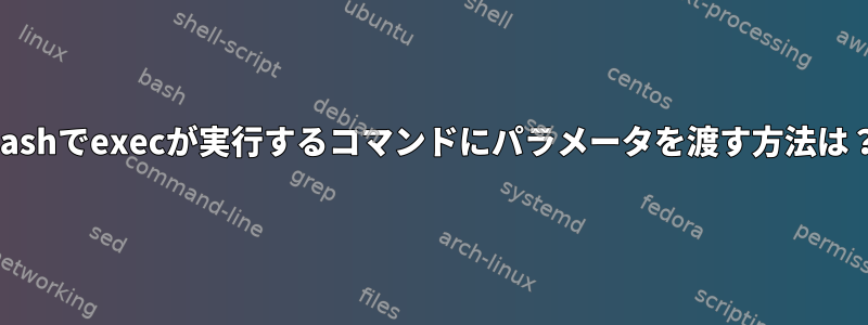 bashでexecが実行するコマンドにパラメータを渡す方法は？