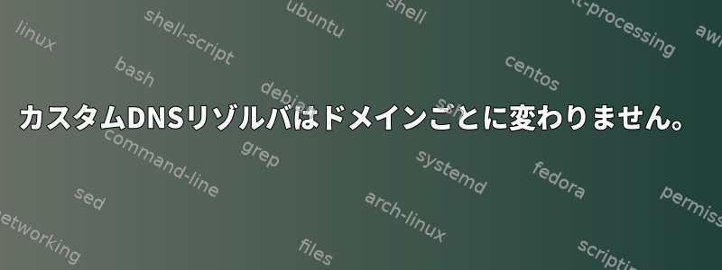 カスタムDNSリゾルバはドメインごとに変わりません。