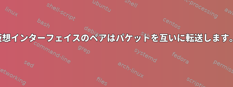 仮想インターフェイスのペアはパケットを互いに転送します。