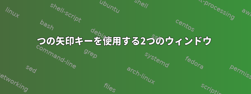 2つの矢印キーを使用する2つのウィンドウ