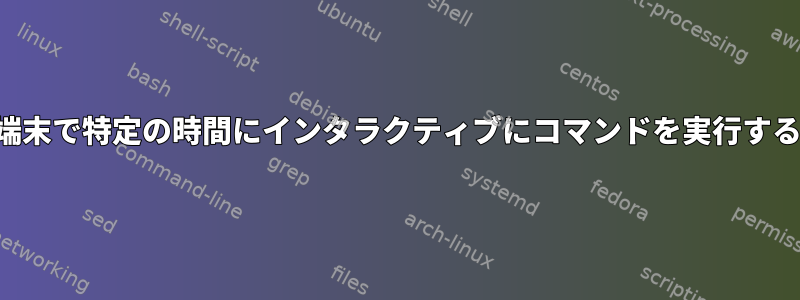 端末で特定の時間にインタラクティブにコマンドを実行する