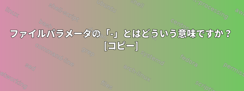 ファイルパラメータの「-」とはどういう意味ですか？ [コピー]