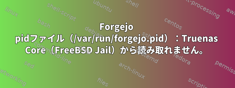 Forgejo pidファイル（/var/run/forgejo.pid）：Truenas Core（FreeBSD Jail）から読み取れません。