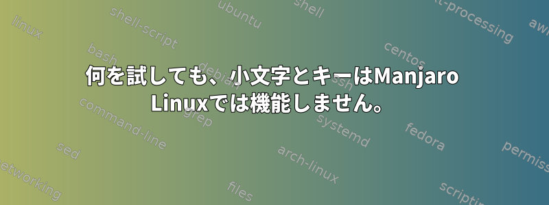 何を試しても、小文字とキーはManjaro Linuxでは機能しません。