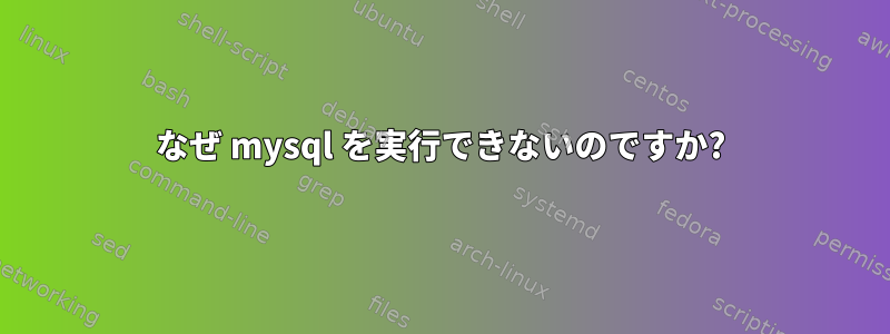 なぜ mysql を実行できないのですか?