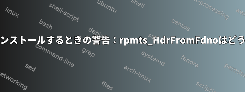 rpmfusionからインストールするときの警告：rpmts_HdrFromFdnoはどういう意味ですか？