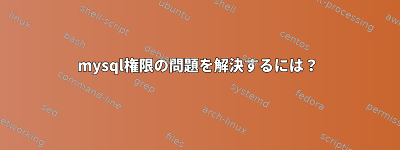 mysql権限の問題を解決するには？