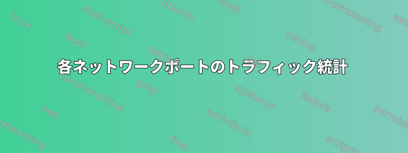 各ネットワークポートのトラフィック統計