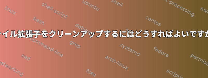 ファイル拡張子をクリーンアップするにはどうすればよいですか？