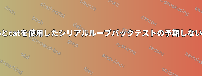 echoとcatを使用したシリアルループバックテストの予期しない結果