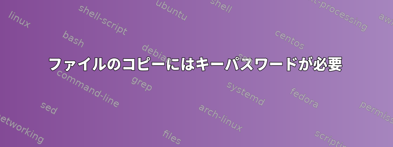 ファイルのコピーにはキーパスワードが必要