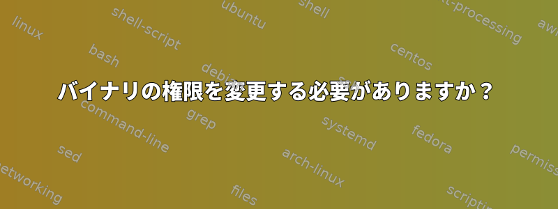 バイナリの権限を変更する必要がありますか？