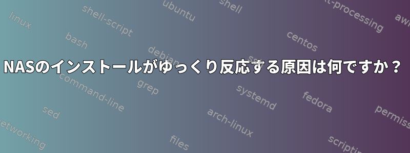 NASのインストールがゆっくり反応する原因は何ですか？