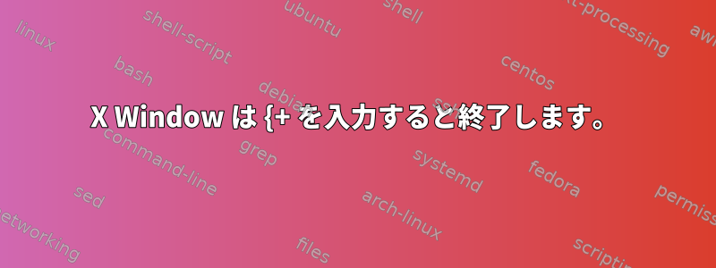 X Window は {+ を入力すると終了します。