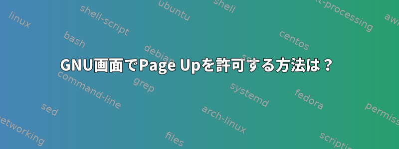 GNU画面でPage Upを許可する方法は？