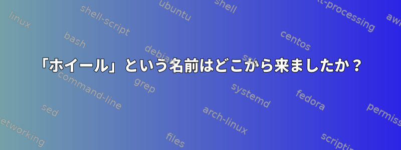 「ホイール」という名前はどこから来ましたか？