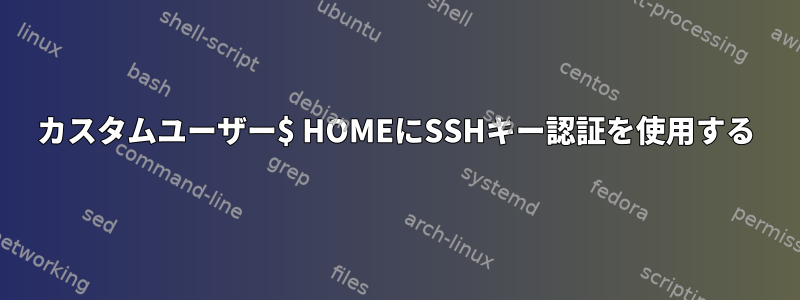 カスタムユーザー$ HOMEにSSHキー認証を使用する