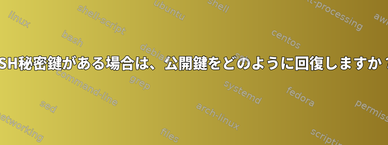 SSH秘密鍵がある場合は、公開鍵をどのように回復しますか？