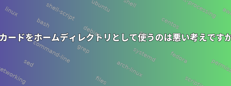 SDカードをホームディレクトリとして使うのは悪い考えですか？