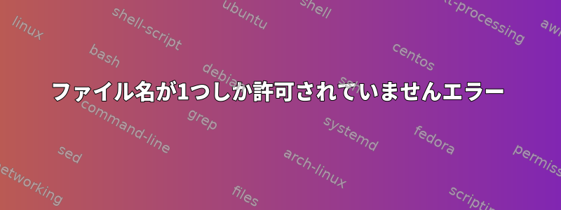 ファイル名が1つしか許可されていませんエラー