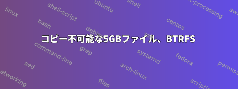 コピー不可能な5GBファイル、BTRFS