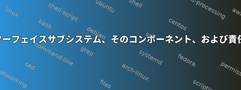 ユーザーインターフェイスサブシステム、そのコンポーネント、および責任は何ですか？