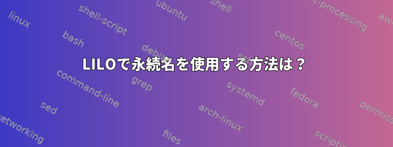 LILOで永続名を使用する方法は？