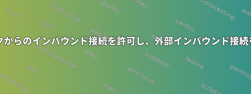 sshdがローカルネットワークからのインバウンド接続を許可し、外部インバウンド接続を拒否するのはなぜですか？